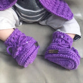 beth crochet sweater hat and booties on baby